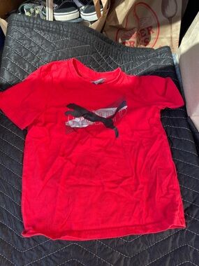Puma Red Short-Sleeve Tee with Black Logo